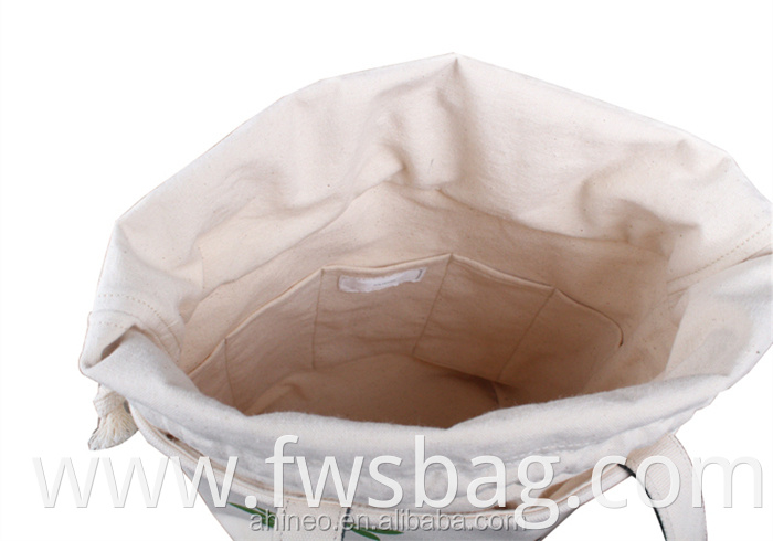 Custom High Quality Eco Friendly Drawstring Bag Closure Cotton Canvas Light Knitting Tote Yarn Organizer Storage Bags